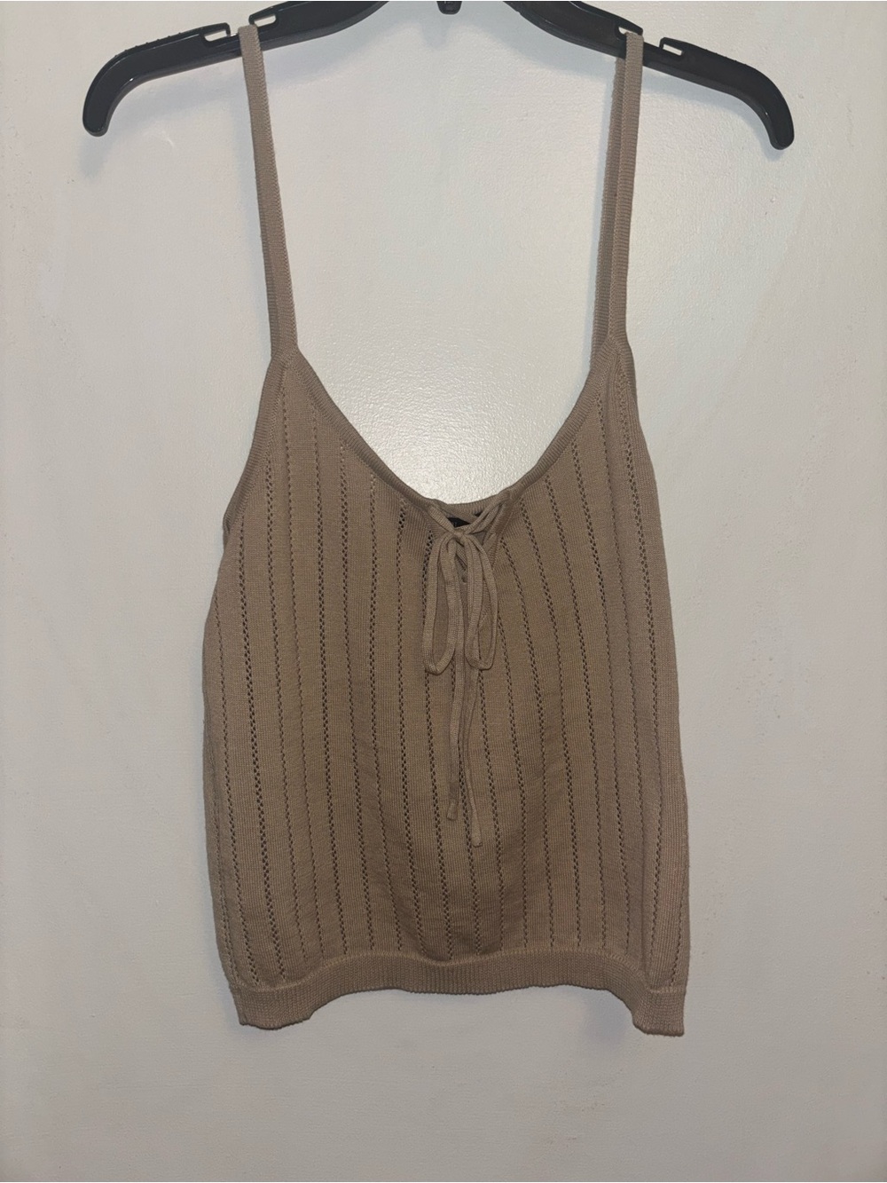 Forever 21 Taupe Knit Tie-Front Cami
